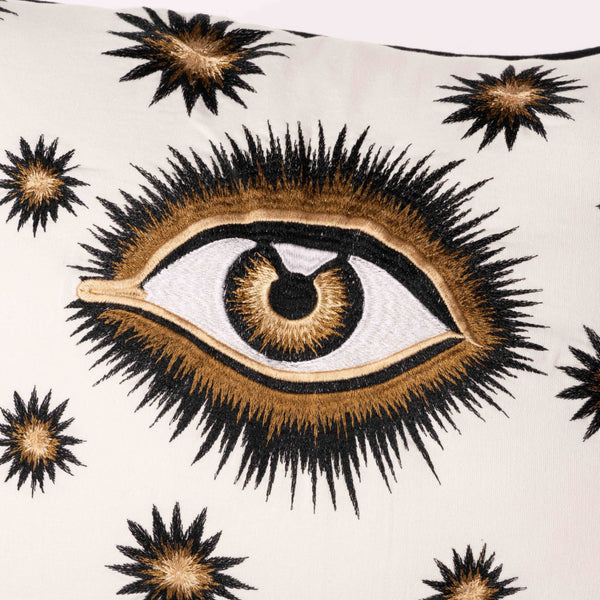 Hand Embroidered Cotton Eye Cushion