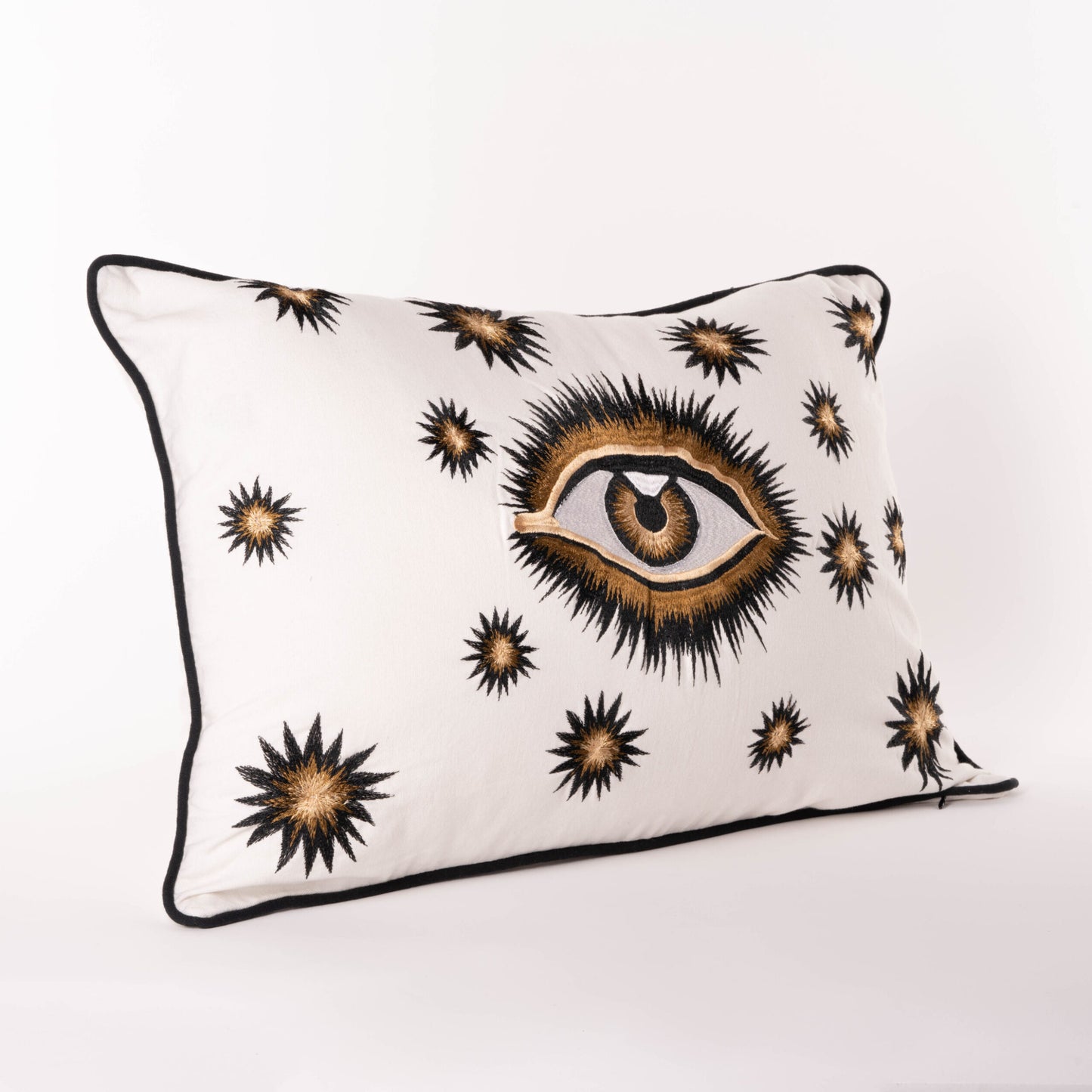 Hand Embroidered Cotton Eye Cushion
