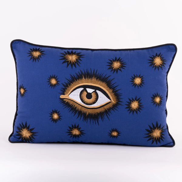 Hand Embroidered Cotton Eye Cushion