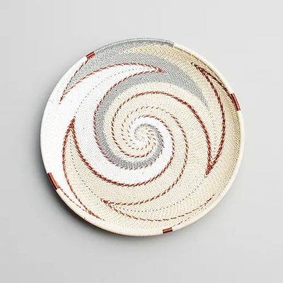 Hand Woven - Tray Round - Ivory - Medium - Photo 3