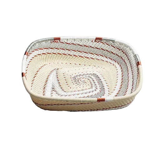 Flat square basket zulu wire - Ivory - Photo 1