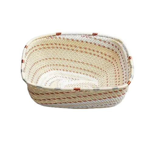 Square basket zulu wire- Ivory - Medium - Photo 1