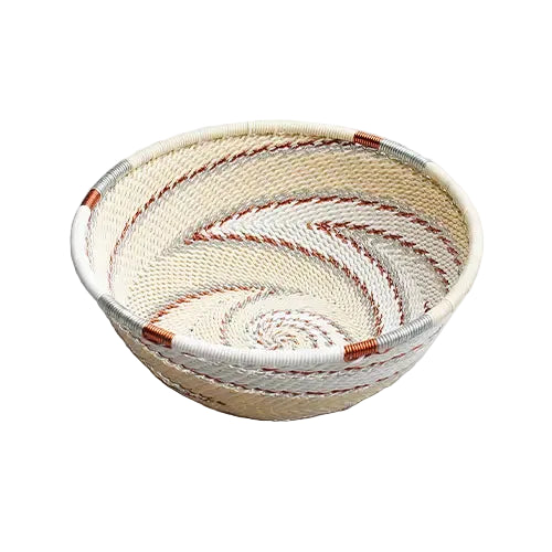Shallow basket zulu wire - Ivory - Small - Photo 1