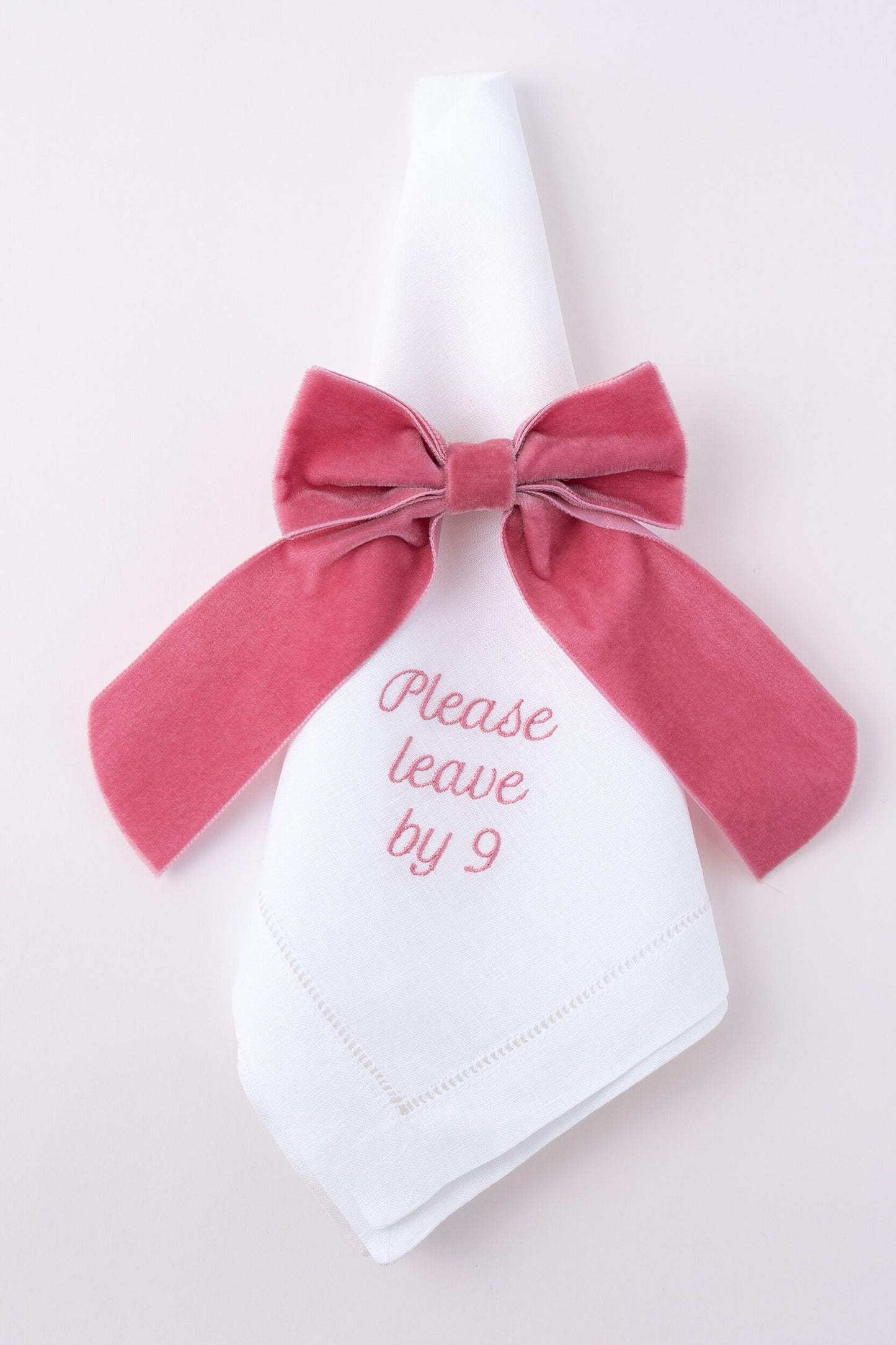 "Please Leave by 9" Dinner Napkin Set