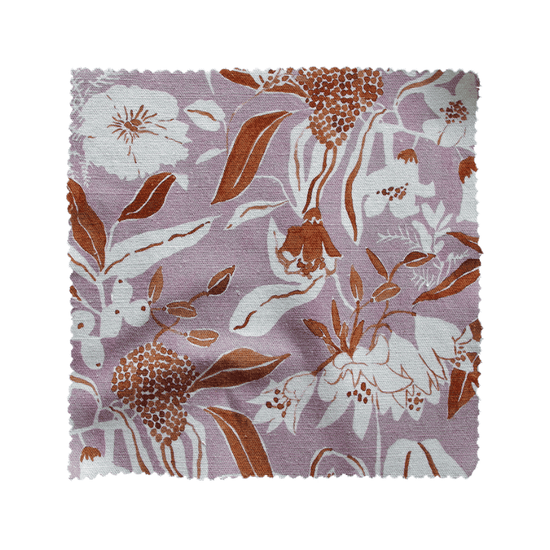 Printed Night Garden Fabric - Lavender