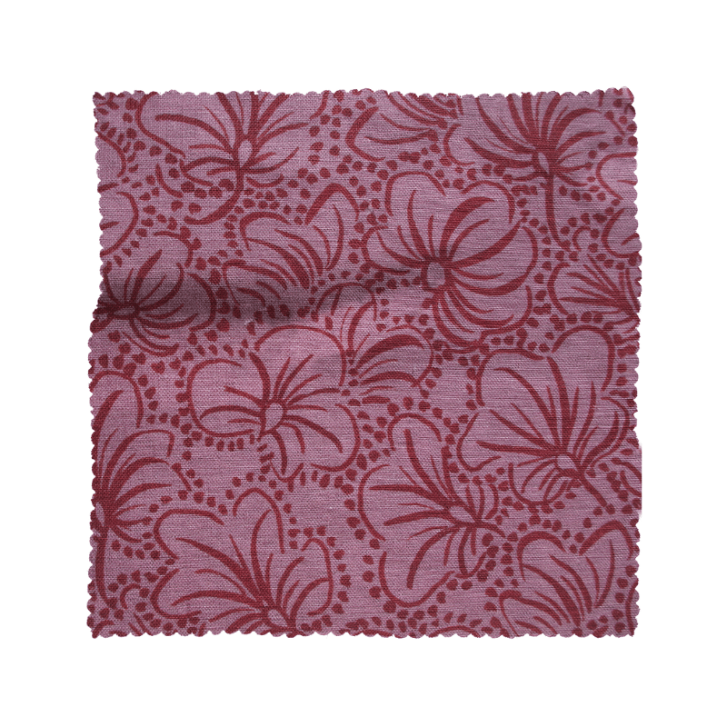 Printed Violas Fabric - Plum
