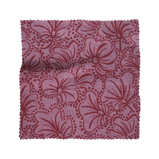 Printed Violas Fabric - Plum