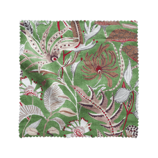 Printed Woodland Forest Fabric- Green