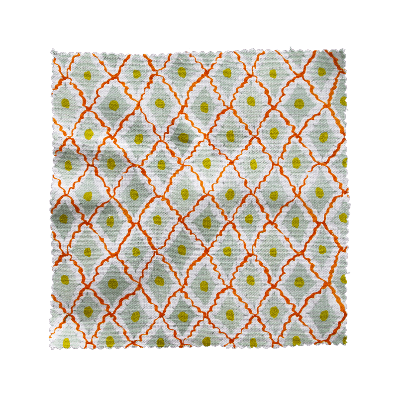 Printed Diamonds Fabric - Red