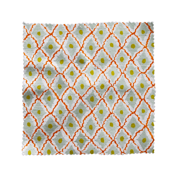 Printed Diamonds Fabric - Red