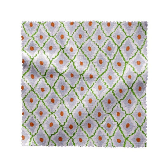 Printed Diamonds Fabric - Green