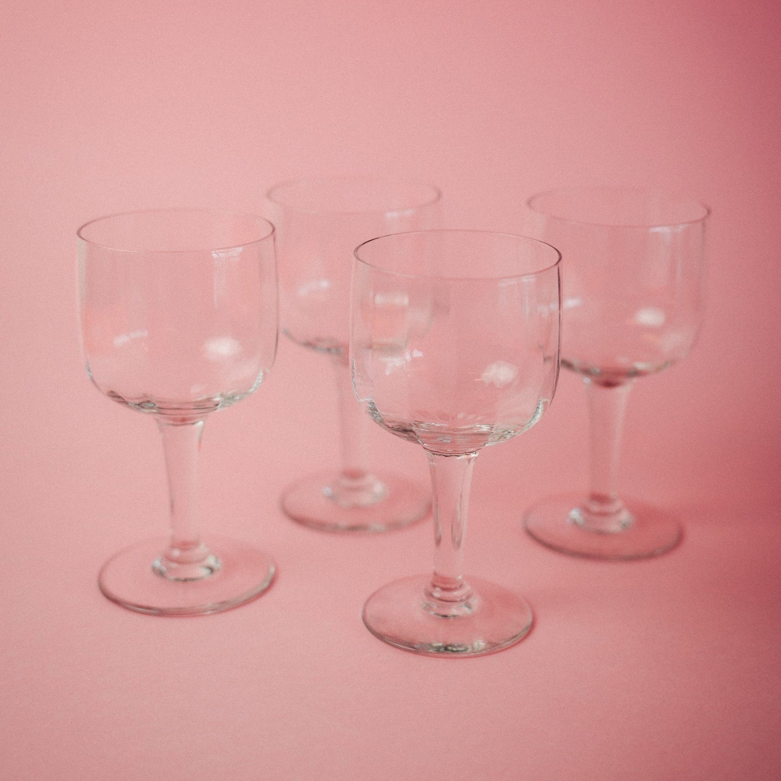 Four Faceted Wineglasses