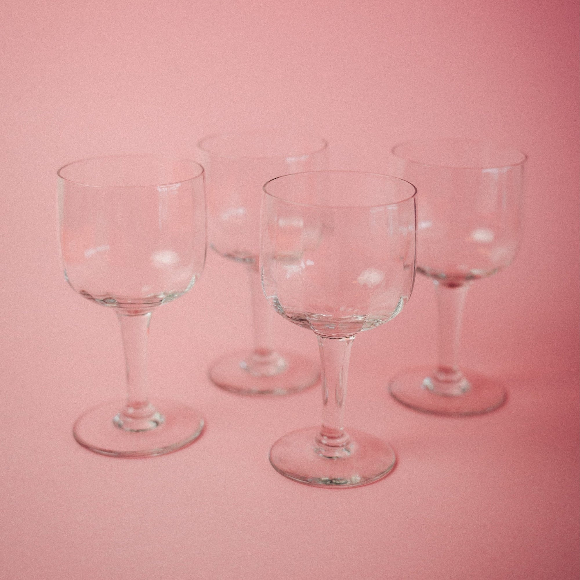 Four Faceted Wineglasses