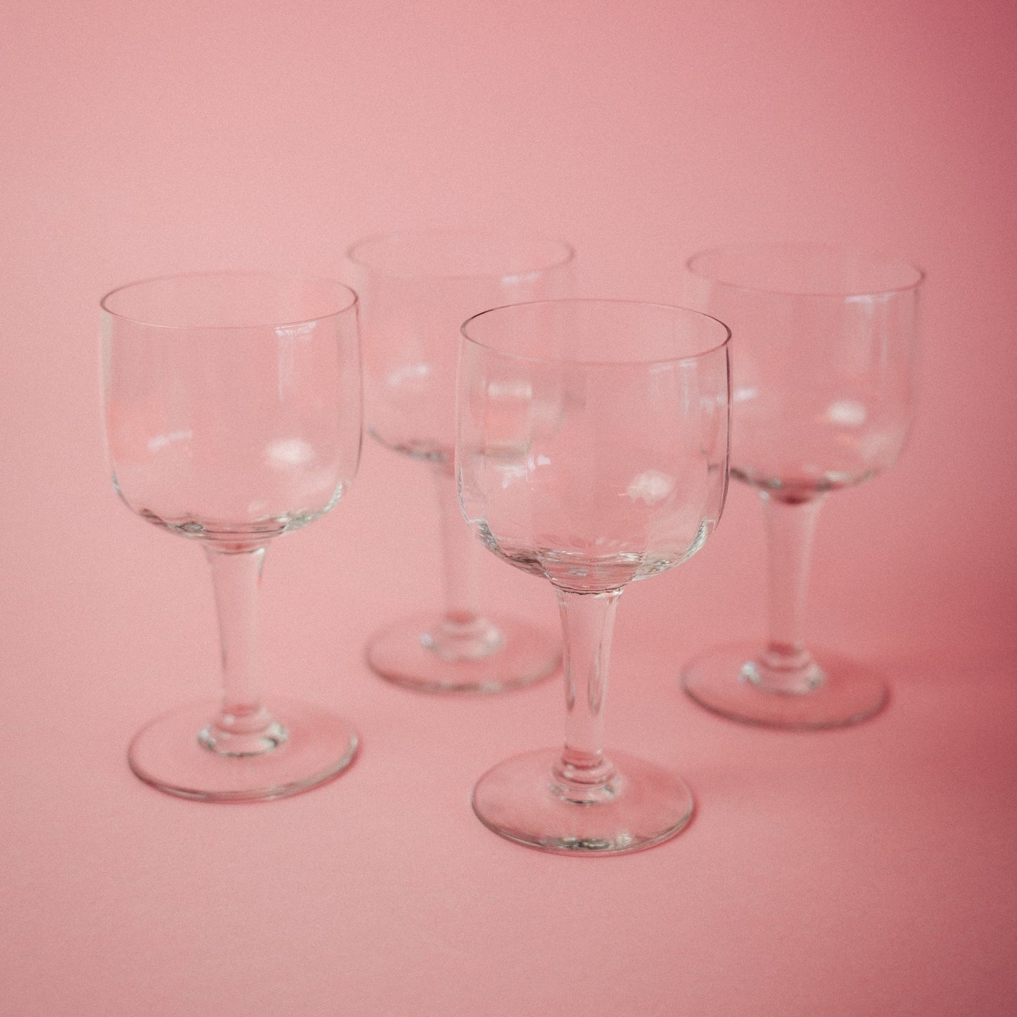 Four Faceted Wineglasses