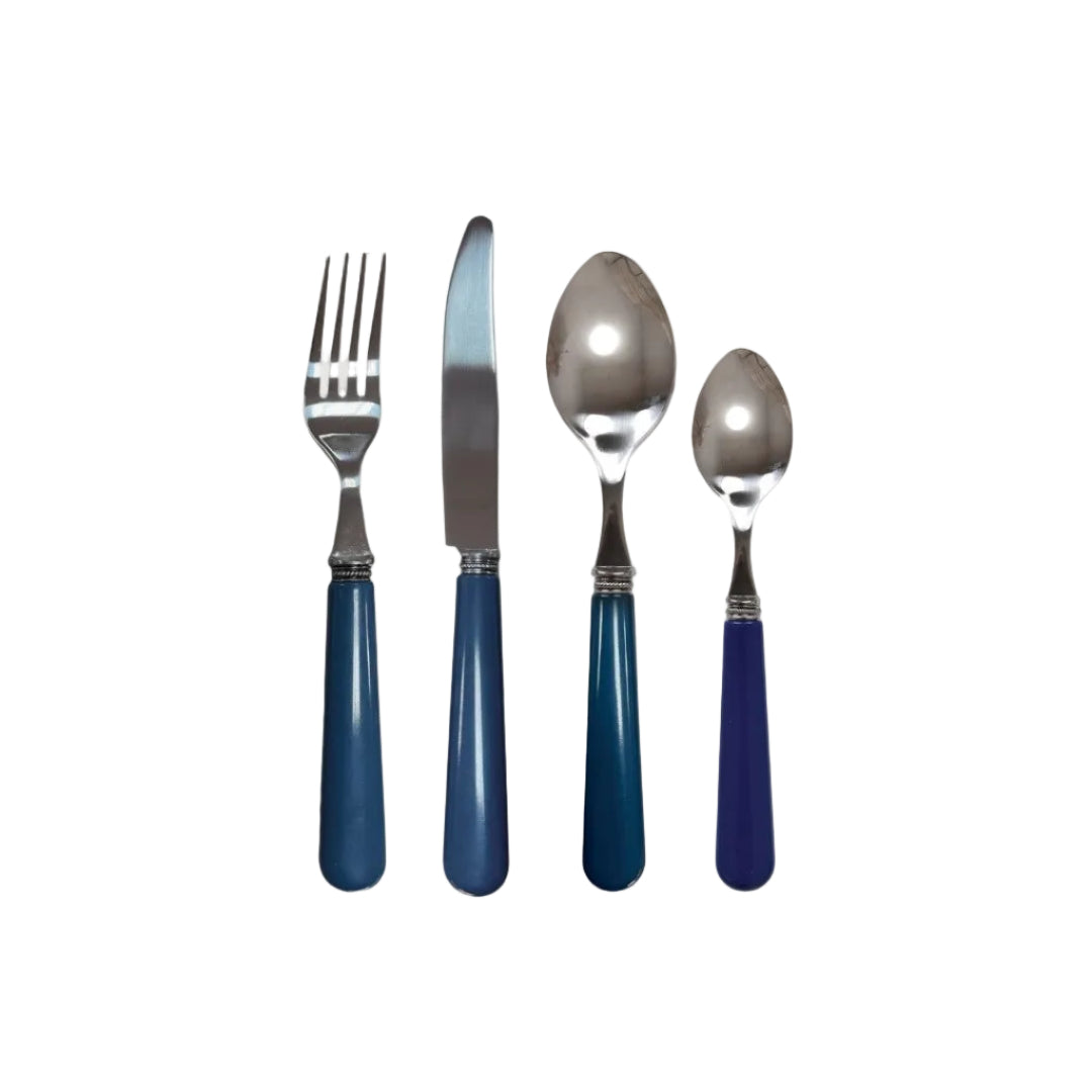 Navy Blue Cutlery Set, 24 Pieces