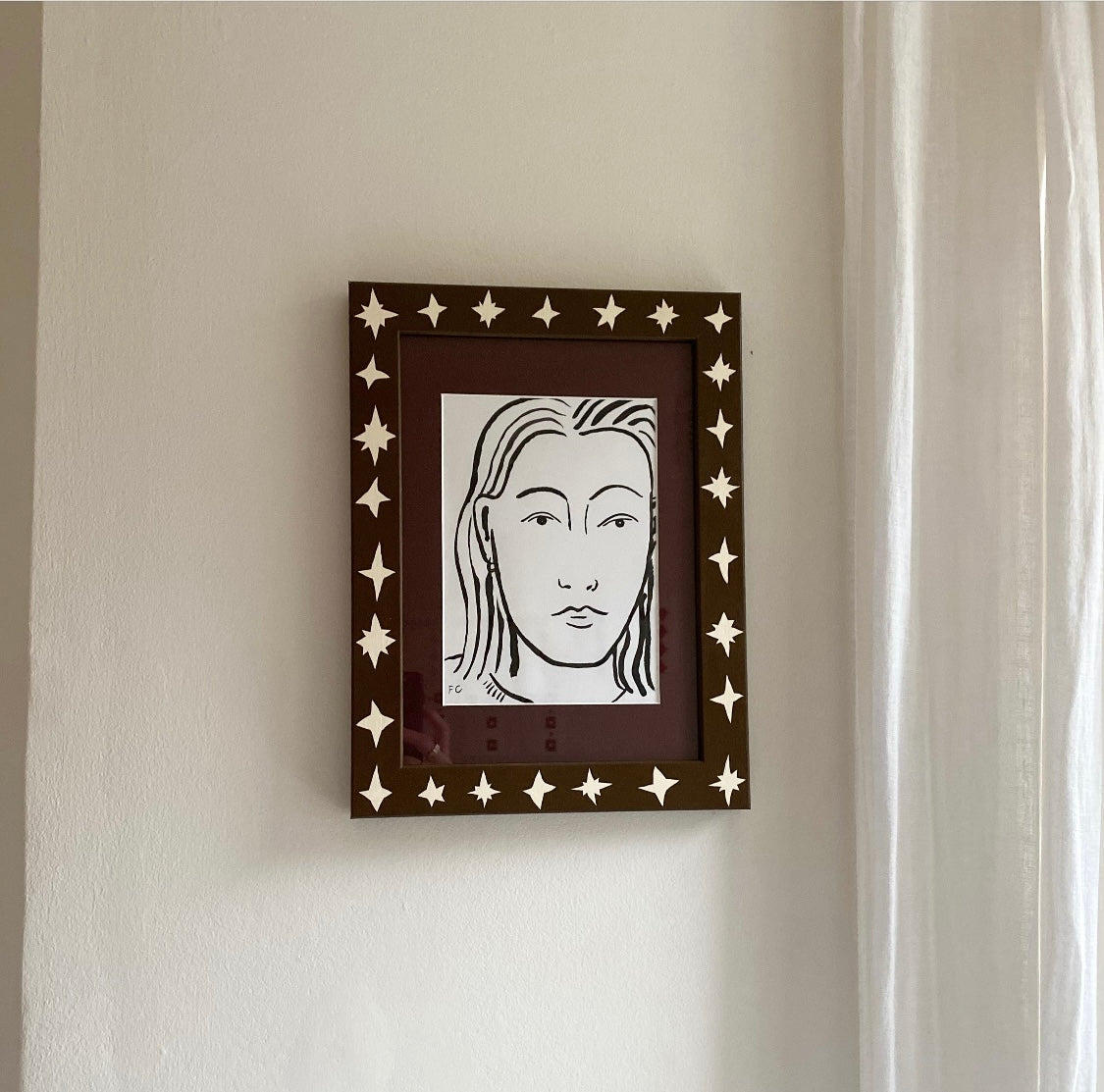 Picture Frame, Brown Wonky Stars image 2