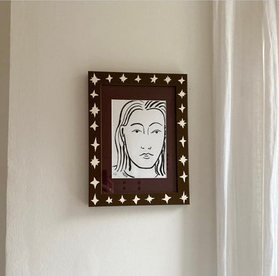 Picture Frame, Brown Wonky Stars image 2
