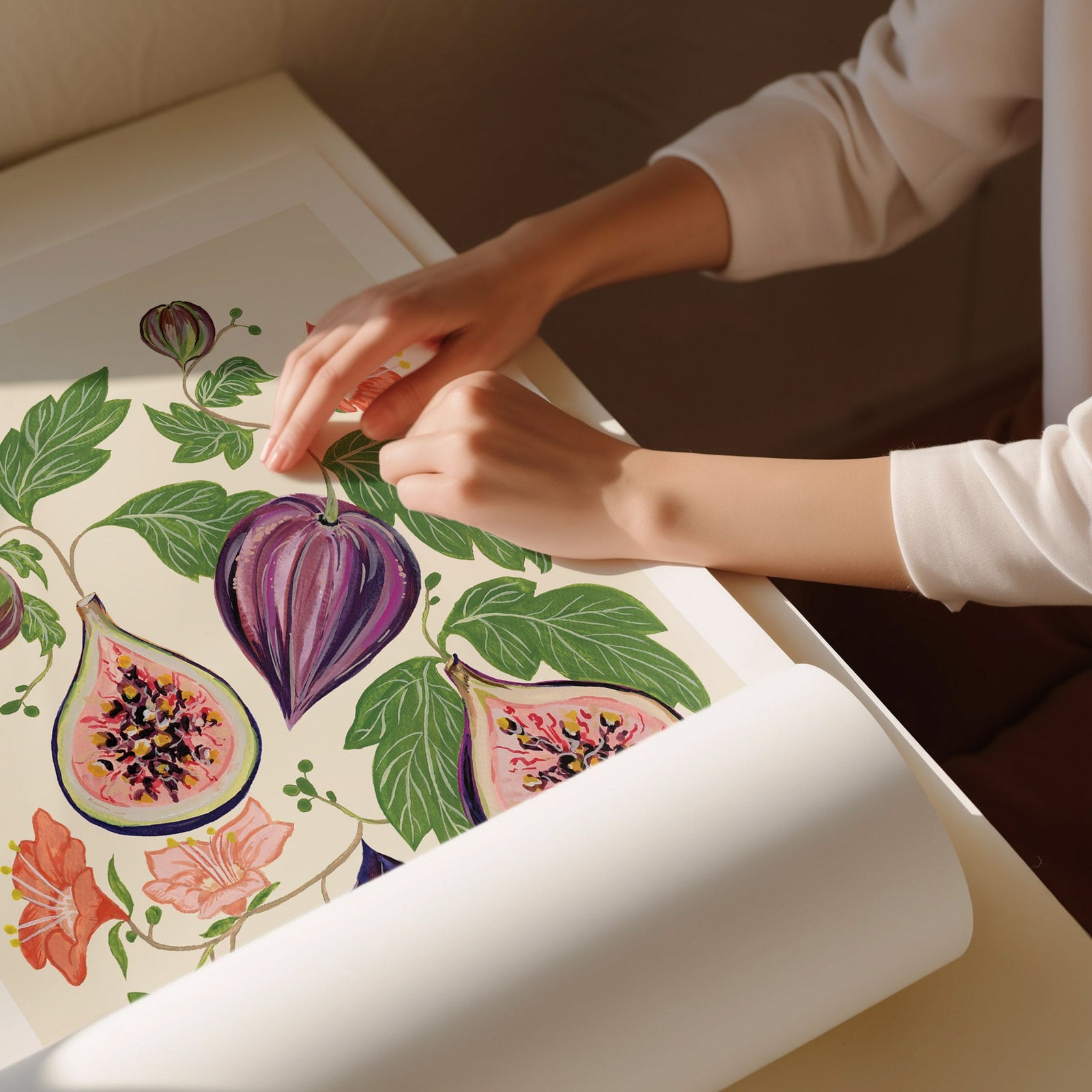 fig print rolled up 