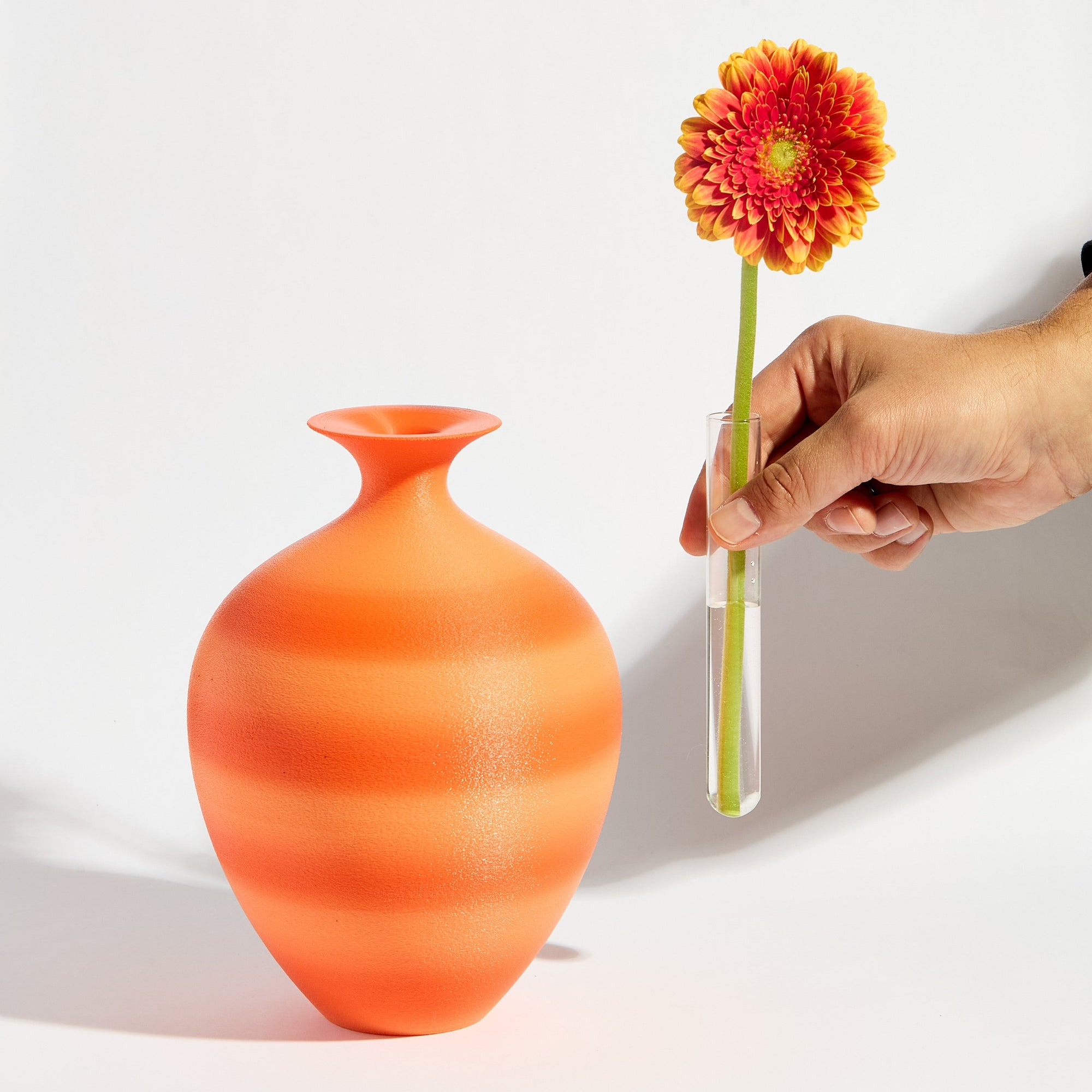 Urn Vase - Coral Orange