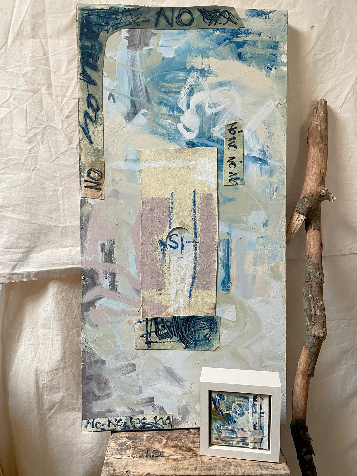 Rescued No No No Si -Adriana Jaros-Rescued this unloved old canvas from a charity shop in 