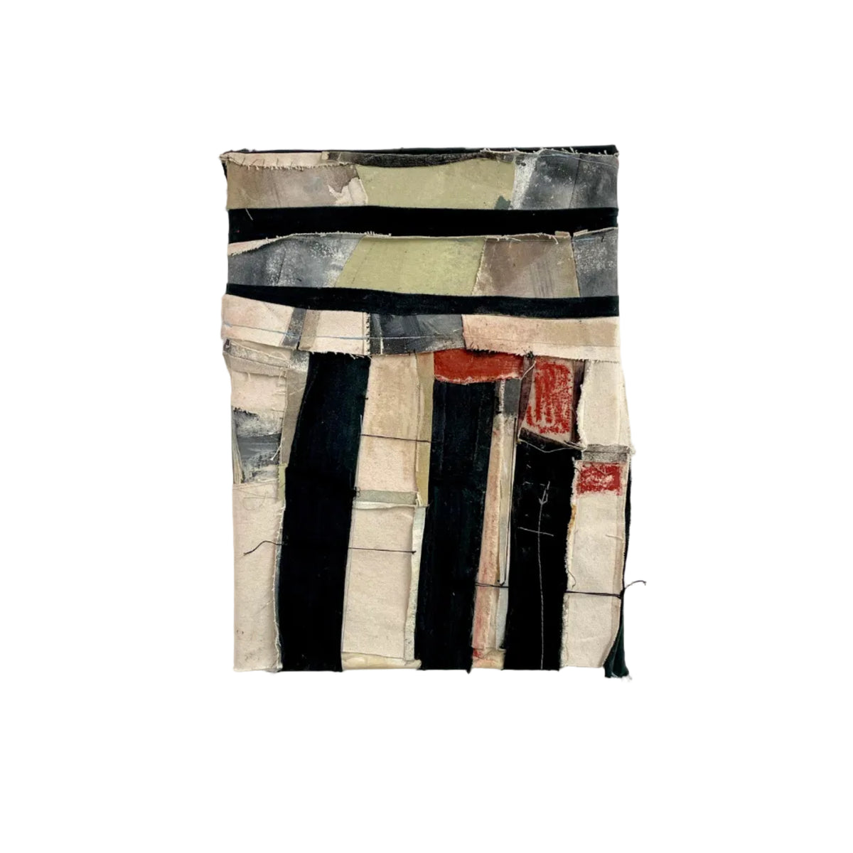 Torcer-se-Adriana Jaros-Mixed Media recycled fabric collage and natural pigment oil pastel