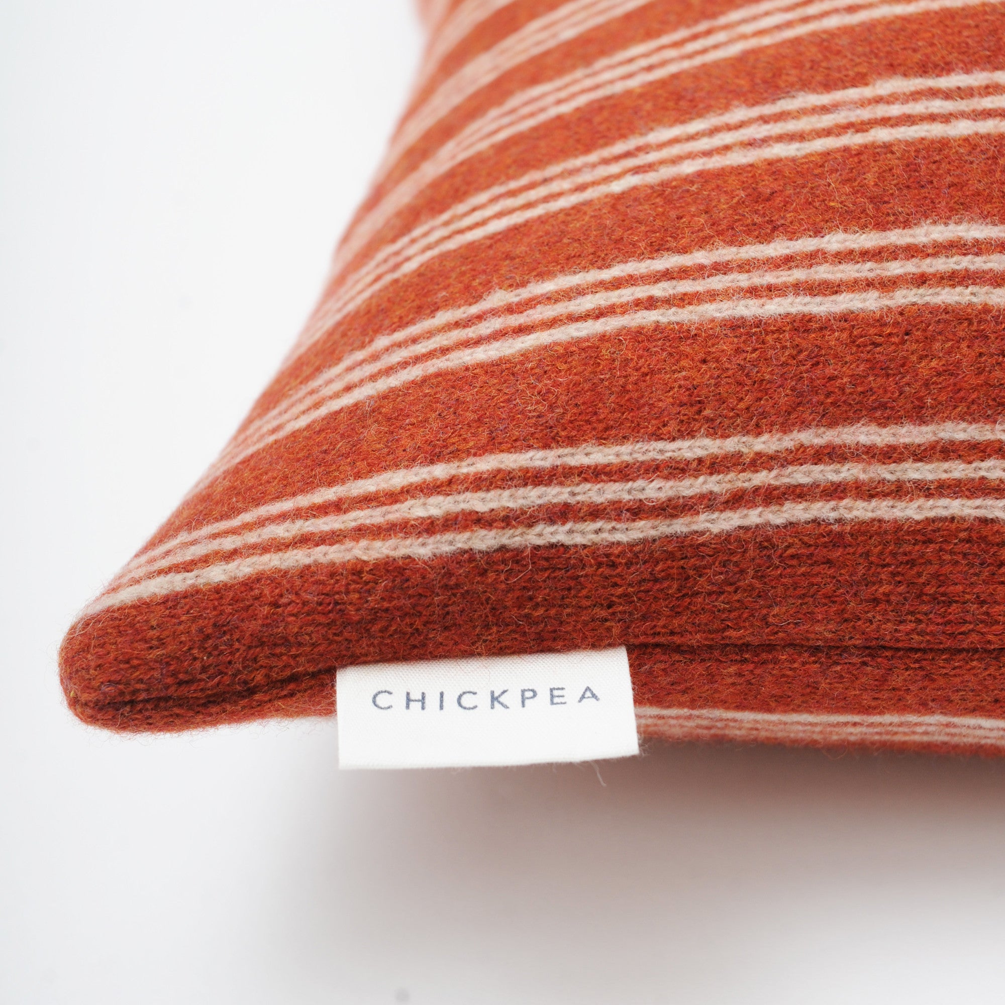 Rust Ticking Stripe Cushion 1.jpg