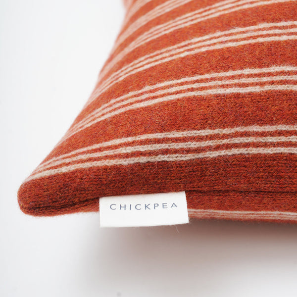 Rust Ticking Stripe Cushion 1.jpg