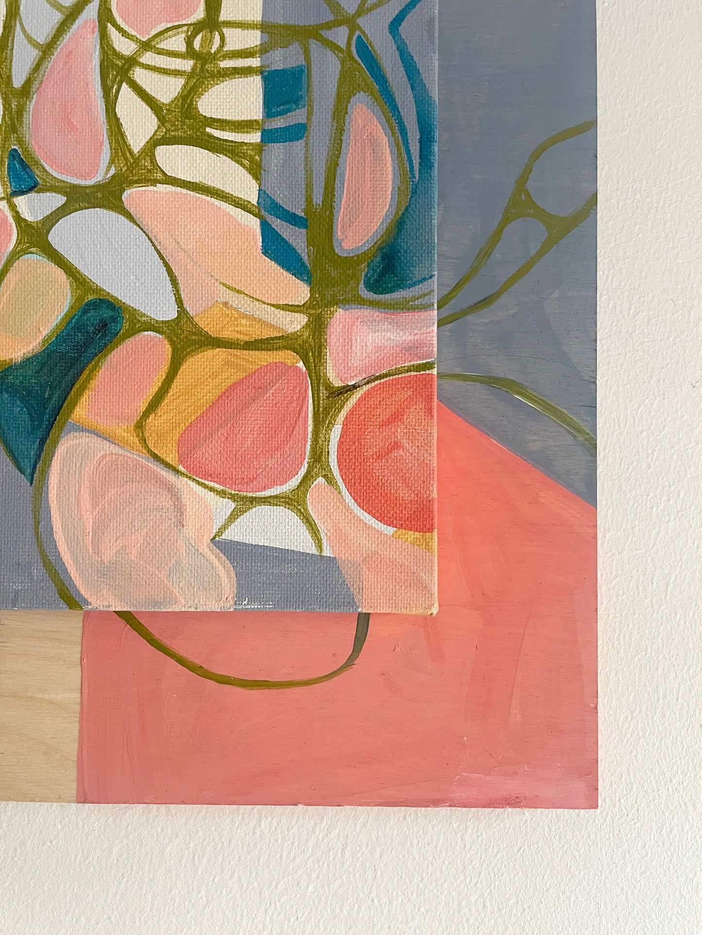 En La Piel Dos-Enye Studio-Mixed Media. Acrylic and oil pastel on canvas on hand painted p