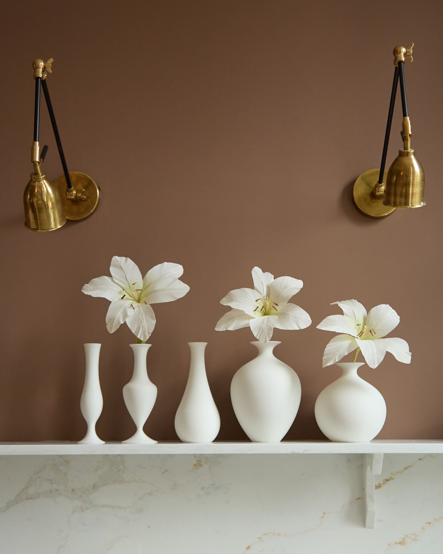 Flute Vase - White Lily