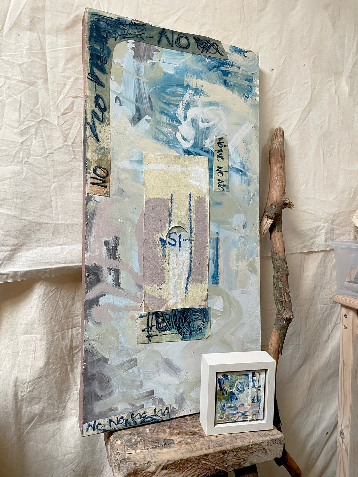 Rescued No No No Si -Adriana Jaros-Rescued this unloved old canvas from a charity shop in 
