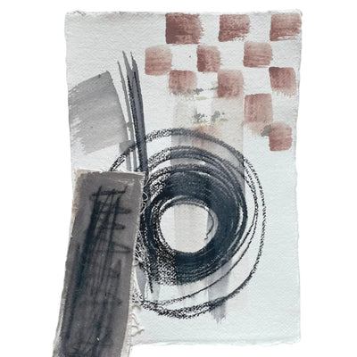 Experimento On Paper-Adriana Jaros-Acrylic paint and hand sewn fabric on special 300gm pap