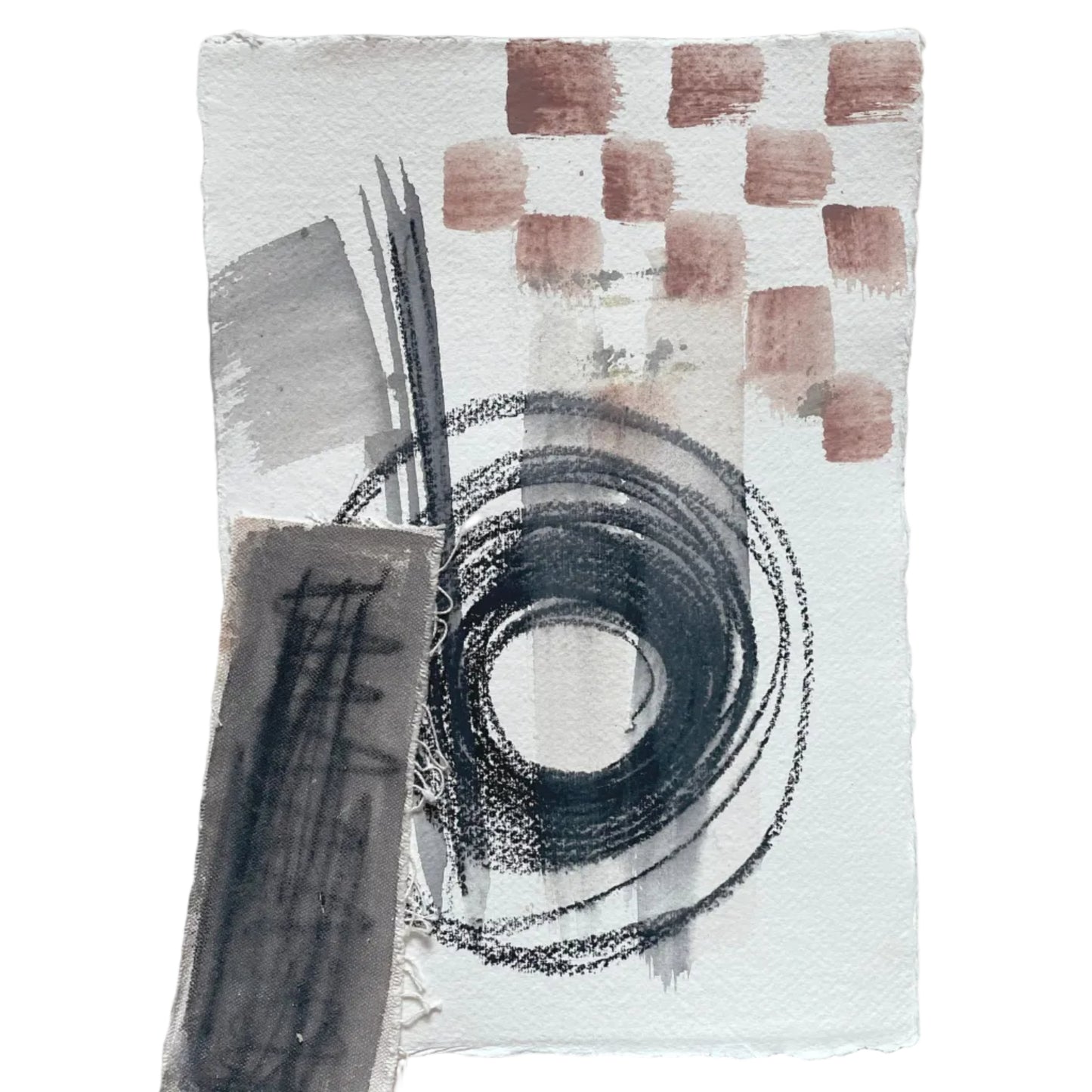 Experimento On Paper-Adriana Jaros-Acrylic paint and hand sewn fabric on special 300gm pap