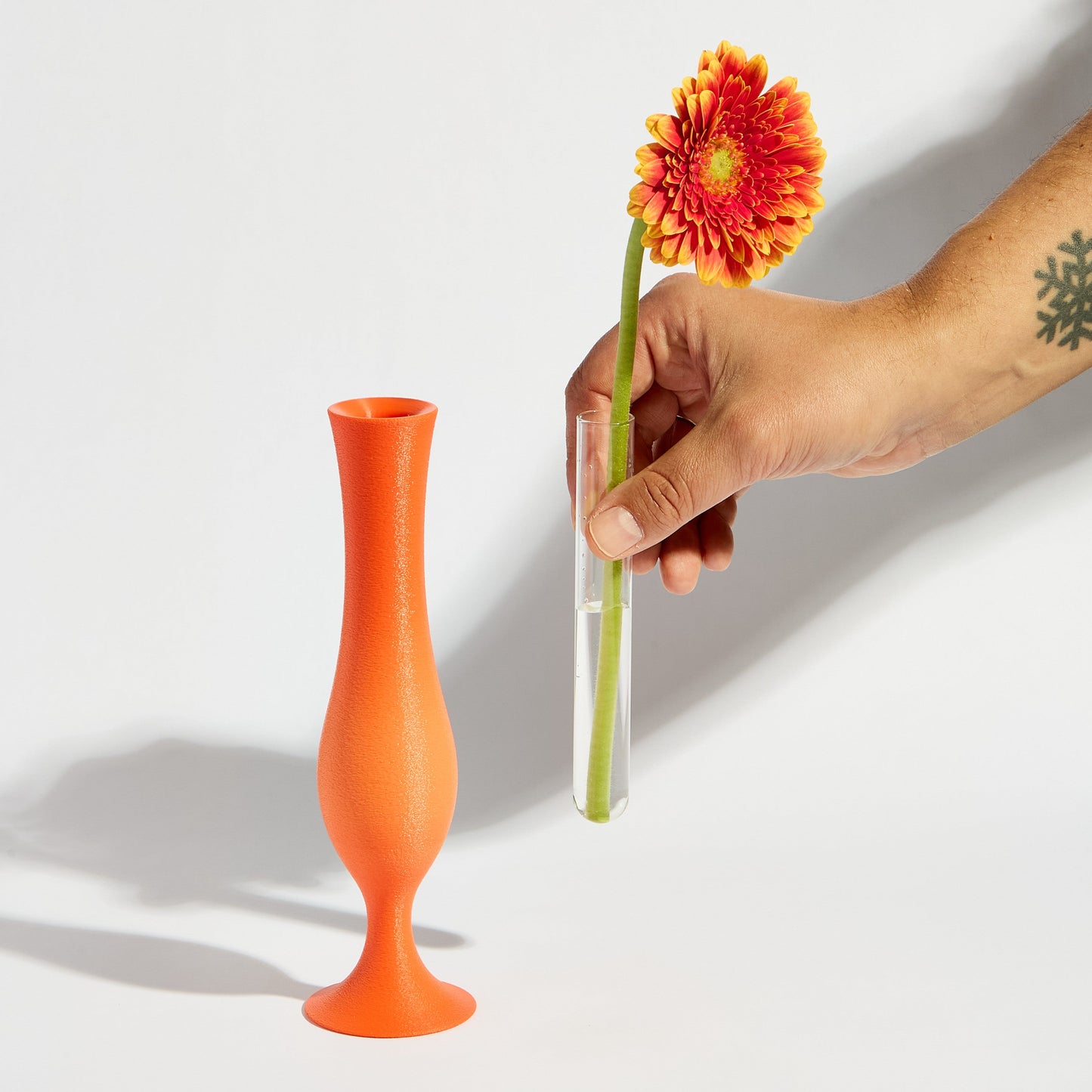 Flute Vase - Coral Orange