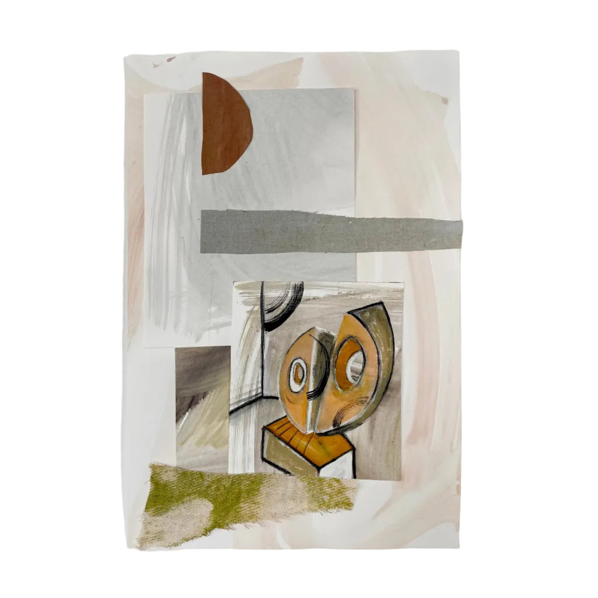Works on Paper 10-Adriana Jaros-Mixed Media. Acrylic, oil pastels and collage pieces of fa