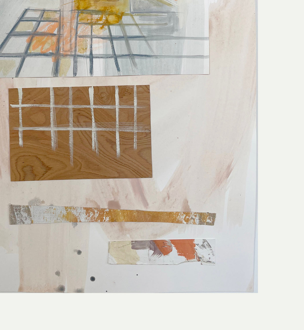 Works on Paper 8-Adriana Jaros-Mixed Media. Acrylic, oil pastels and collage piece of wood