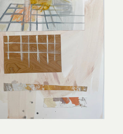 Works on Paper 8-Adriana Jaros-Mixed Media. Acrylic, oil pastels and collage piece of wood