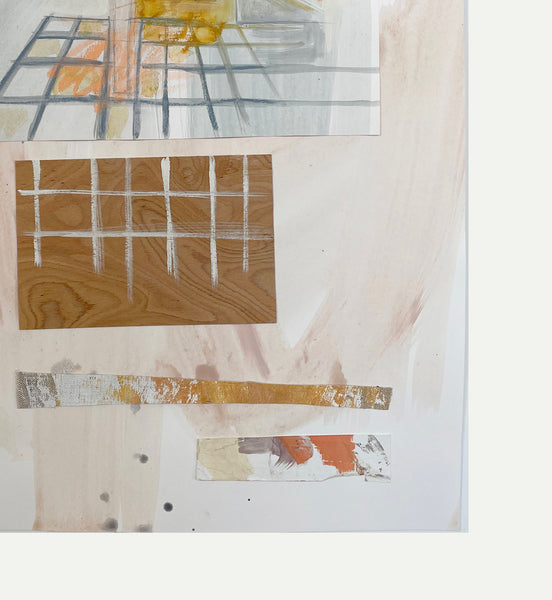 Works on Paper 8-Adriana Jaros-Mixed Media. Acrylic, oil pastels and collage piece of wood