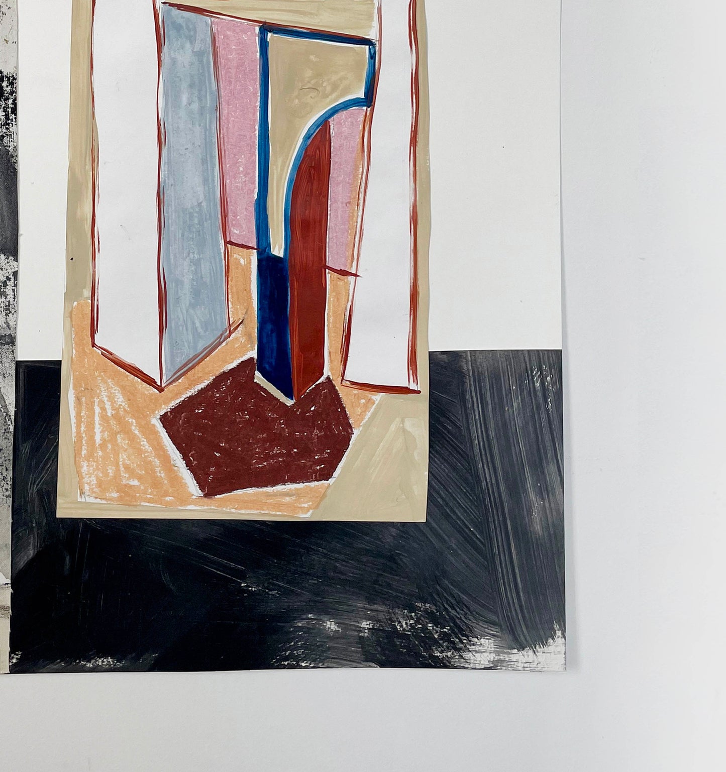 Works on Paper 11-Adriana Jaros-Mixed Media. Acrylic, oil pastels and collage pieces of fa