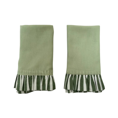 Mint green and forest green stripe napkins.jpg