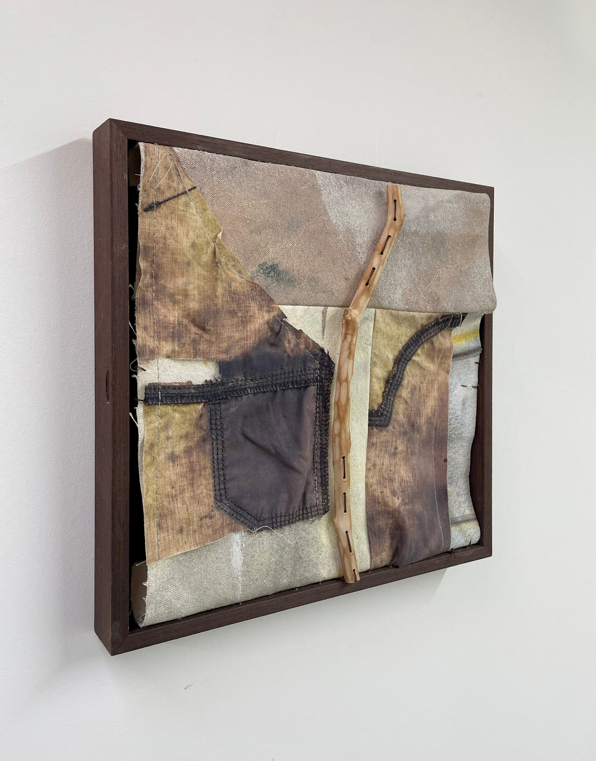 Pantalones de Granja-Adriana Jaros-Acrylic and natural pigments on recycled fabric sewn to
