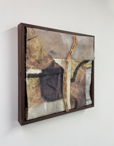 Pantalones de Granja-Adriana Jaros-Acrylic and natural pigments on recycled fabric sewn to
