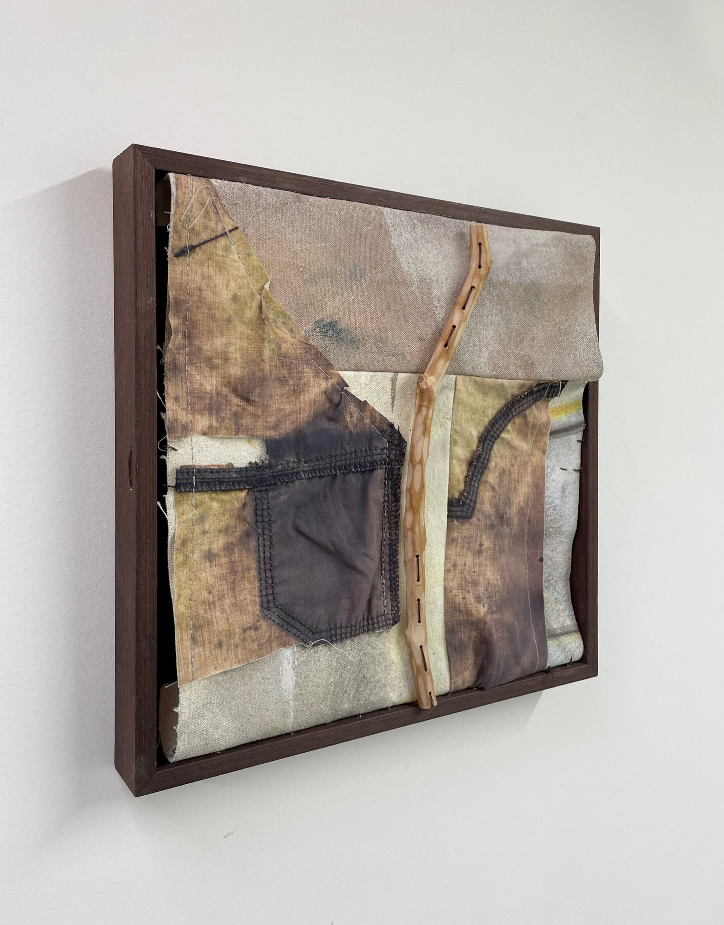 Pantalones de Granja-Adriana Jaros-Acrylic and natural pigments on recycled fabric sewn to