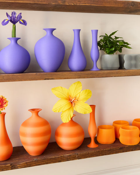 Pillar Plant Pot - Tangerine Orange