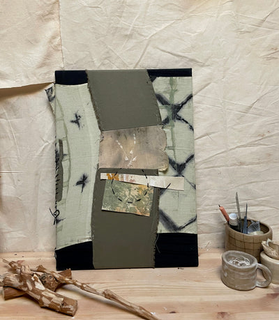 El Lino de la Abuela-Adriana Jaros-Acrylic and natural pigments on recycled cotton and lin