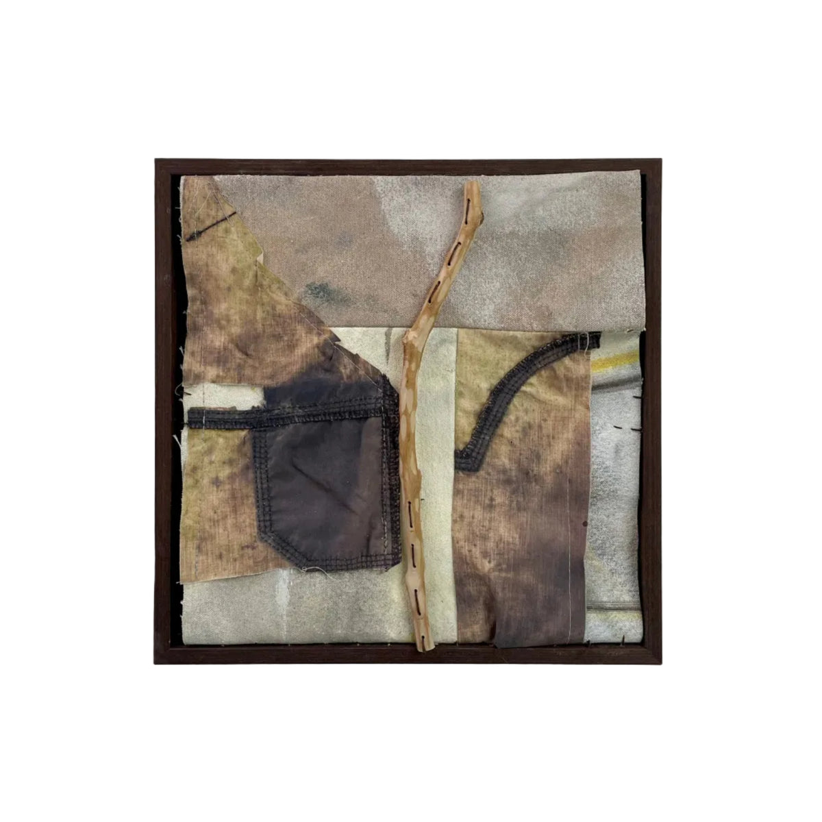 Pantalones de Granja-Adriana Jaros-Acrylic and natural pigments on recycled fabric sewn to