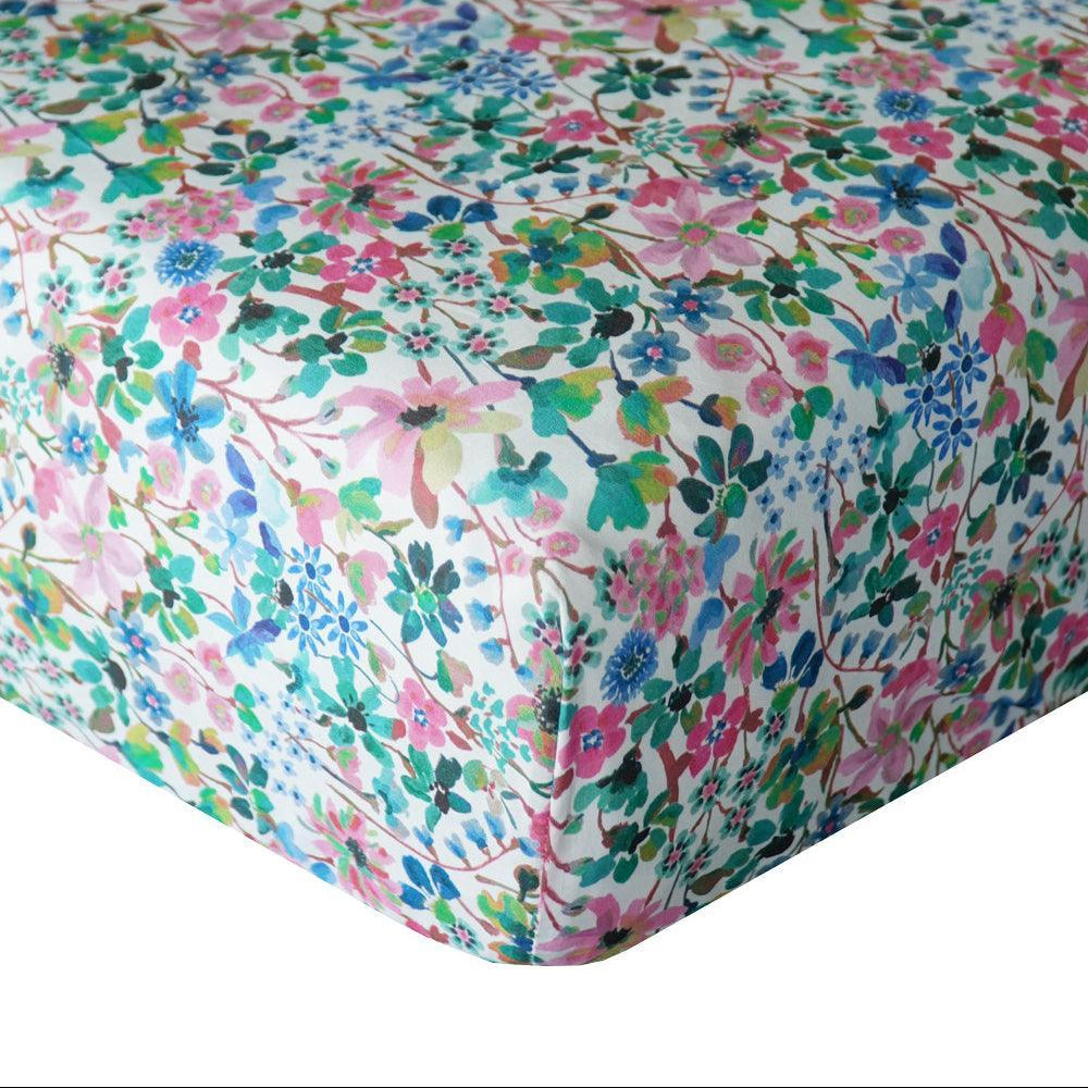 Fitted Sheet made with Liberty Fabric DREAMS OF SUMMER - Coco & Wolf