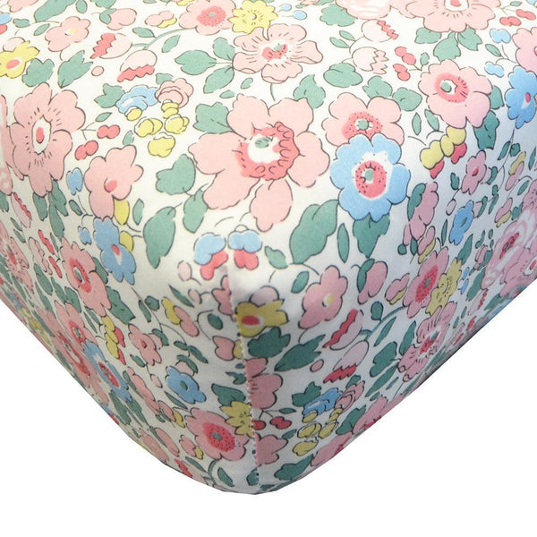 Fitted Sheet made with Liberty Fabric BETSY CANDY FLOSS - Coco & Wolf
