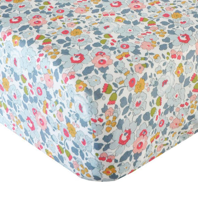 Fitted Sheet made with Liberty Fabric BETSY GREY - Coco & Wolf