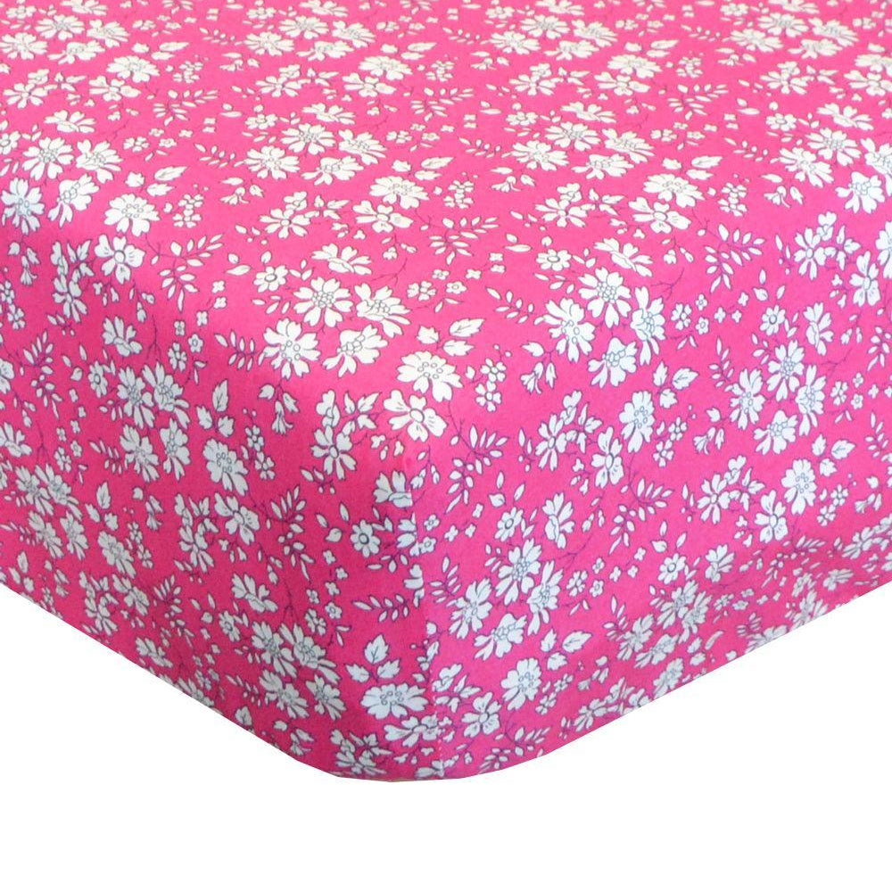 Fitted Sheet made with Liberty Fabric CAPEL FUCHSIA - Coco & Wolf