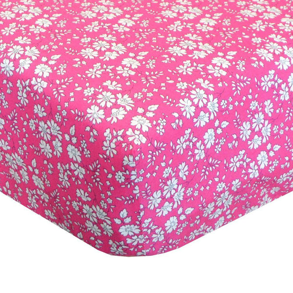 Fitted Sheet made with Liberty Fabric CAPEL FUCHSIA - Coco & Wolf